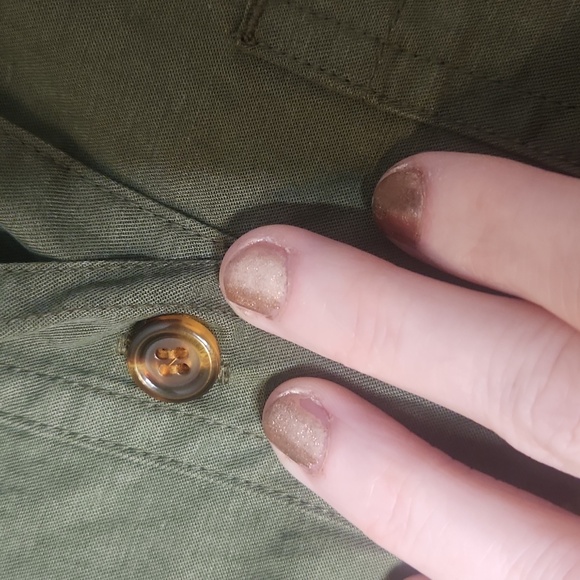 J. Crew Green Button-Up Shirt Dress, Size 10 - Picture 4 of 10